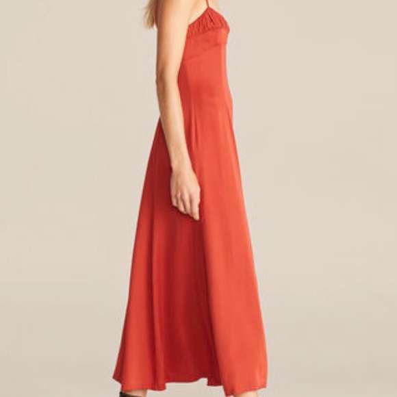 Rebecca Taylor NWT Ruched Top Long Dress Pomodoro Size 16 - Picture 2 of 16